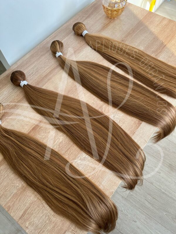Cabelo Telado/Tecido Loiro Escuro Mel Liso Fibra Russa 70cm 150g - Imagem 2