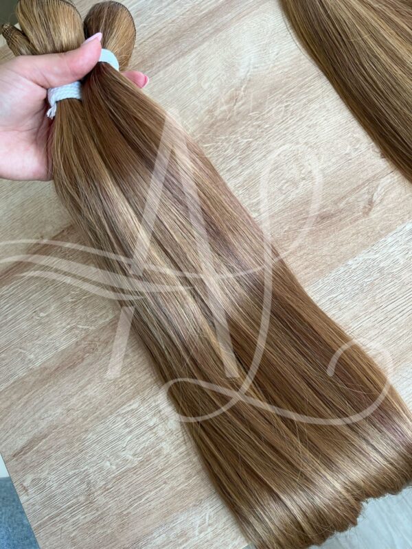 Cabelo Telado/Tecido Loiro Escuro Mel Liso Fibra Russa 70cm 150g - Imagem 4