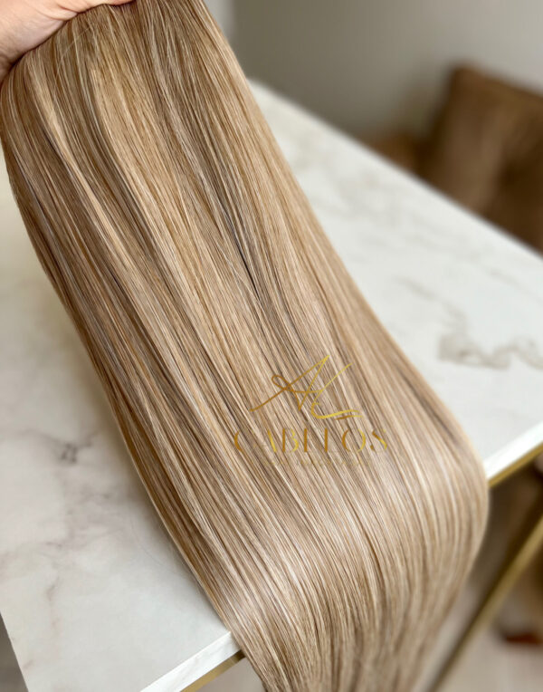 Mega Hair Tic-Tac Mesclado Pérola Liso Fibra Bio Luxo Prime. - Imagem 3