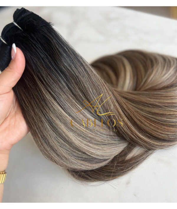 Cabelo Telado/Tecido Morena Iluminada #1 Liso Fibra Russa Ultra Realista. 70cm 150g - Imagem 5