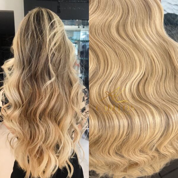 Cabelo Telado/Tecido Loiro Perolado Ondulado Fibra Russa Ultra Realista 200g 60cm.