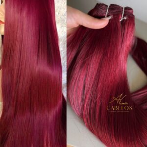 Cabelo Telado/Tecido Vermelho Liso Fibra Russa 70cm 150g