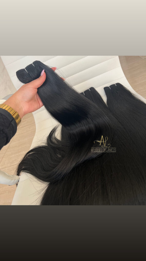 Cabelo Telado/Tecido Preto Liso Fibra Russa 80cm 200g - Imagem 7