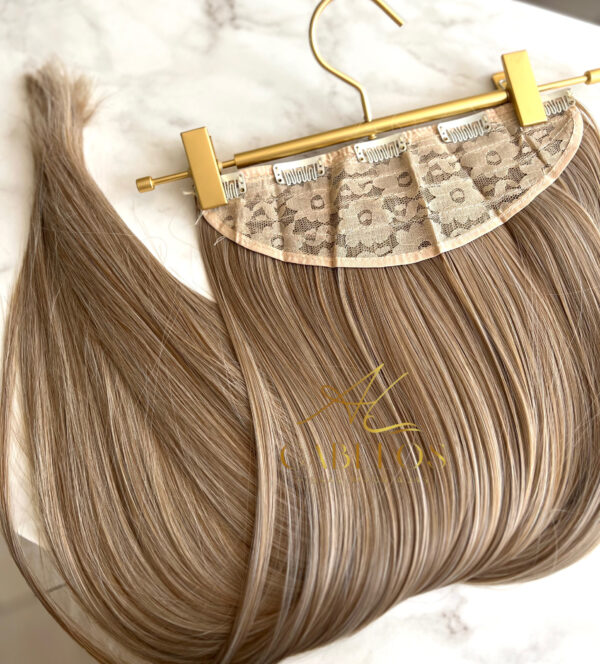 Mega Hair Tic-Tac Mesclado Pérola Liso Fibra Bio Luxo Prime. - Imagem 5