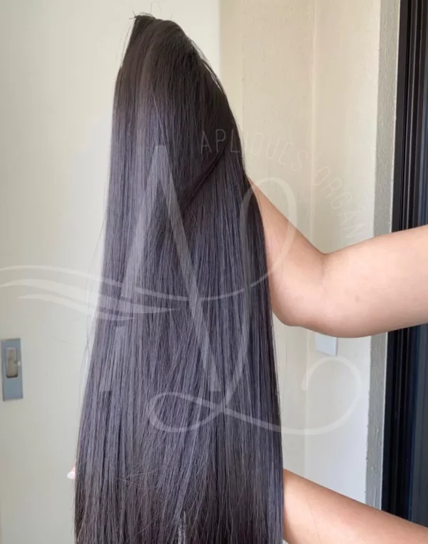 Mega Hair Tic-Tac Castanho Medio Liso Fibra Bio Luxo Prime. - Imagem 6