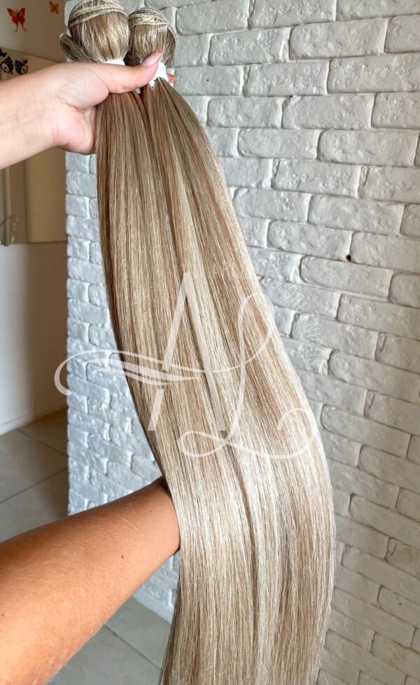 Cabelo Telado/Tecido Mesclado Claro Liso Fibra Russa 70cm 150g - Imagem 2