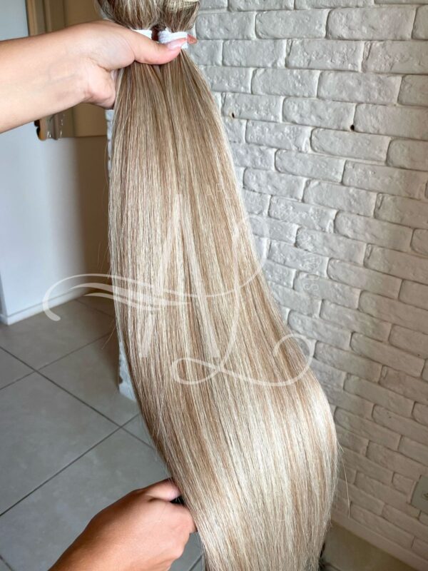 Cabelo Telado/Tecido Mesclado Claro Liso Fibra Russa 70cm 150g - Imagem 3
