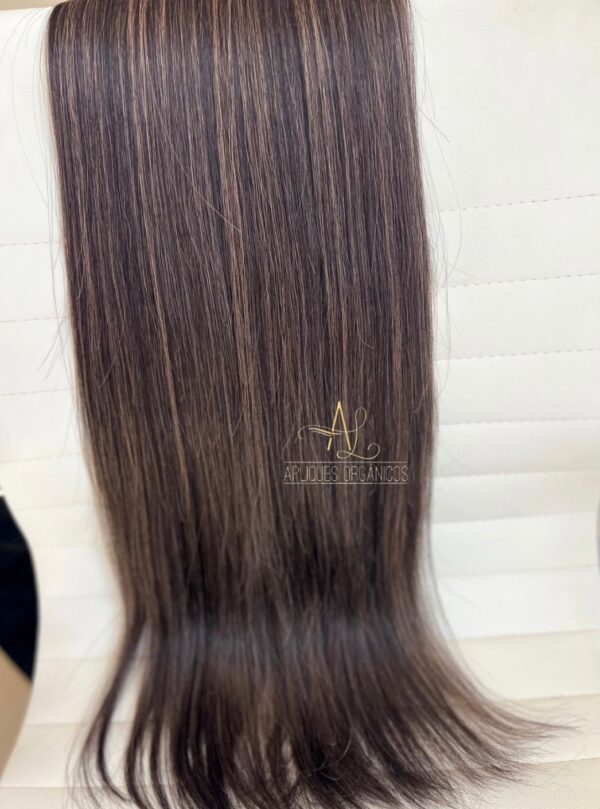 Cabelo Telado/Tecido Morena Iluminada #3 Liso Fibra Russa 70cm 150g - Imagem 7