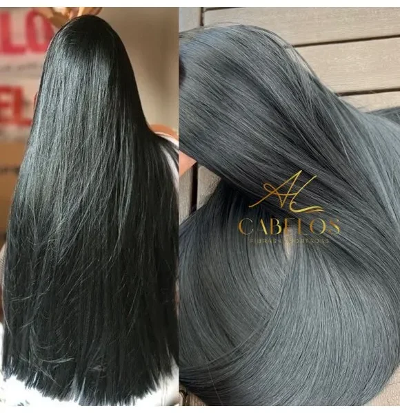 Kit Mega Hair 4 Telinhas TIC-TAC Preto Liso Bio Luxo Prime