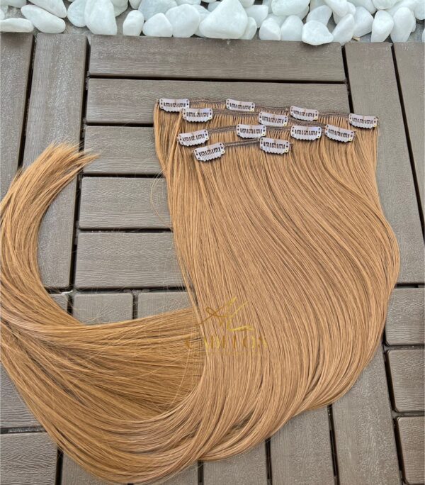 Kit Mega Hair 4 Telinhas TIC-TAC Loiro Escuro Liso Bio Luxo Prime - Imagem 2