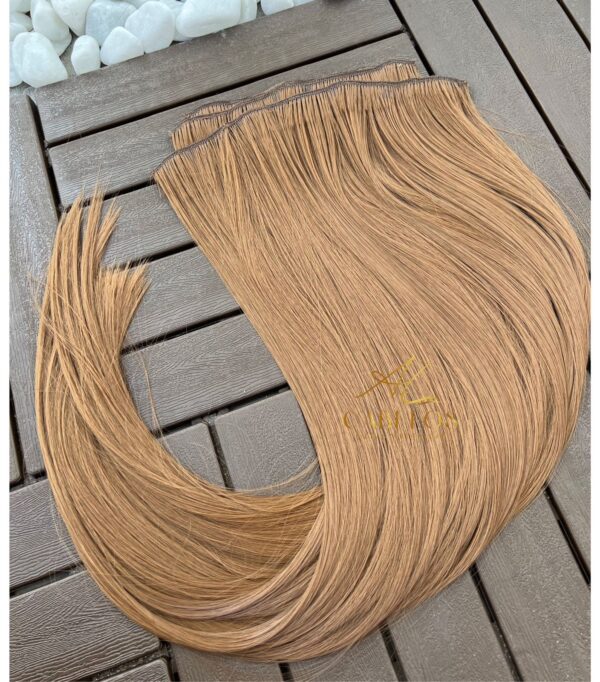 Kit Mega Hair 4 Telinhas TIC-TAC Loiro Escuro Liso Bio Luxo Prime - Imagem 4