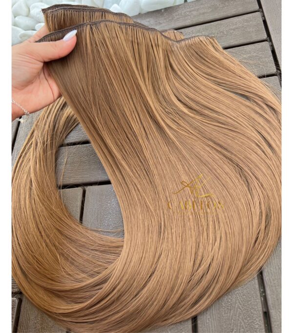Kit Mega Hair 4 Telinhas TIC-TAC Loiro Escuro Liso Bio Luxo Prime - Imagem 5