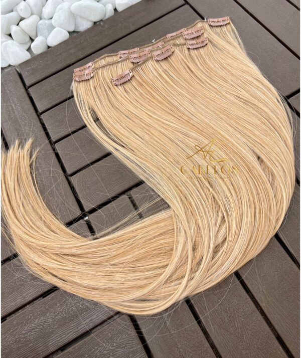 Kit Mega Hair 4 Telinhas TIC-TAC Loiro Perolado Liso Bio Luxo Prime. - Imagem 5