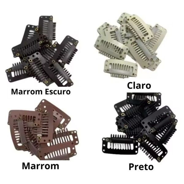 Presilhas Tic Tac Para Aplicação De Alongamento Mega Hair Varias Cores- Kit - Imagem 7