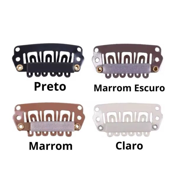 Presilhas Tic Tac Para Aplicação De Alongamento Mega Hair Varias Cores- Kit - Imagem 2