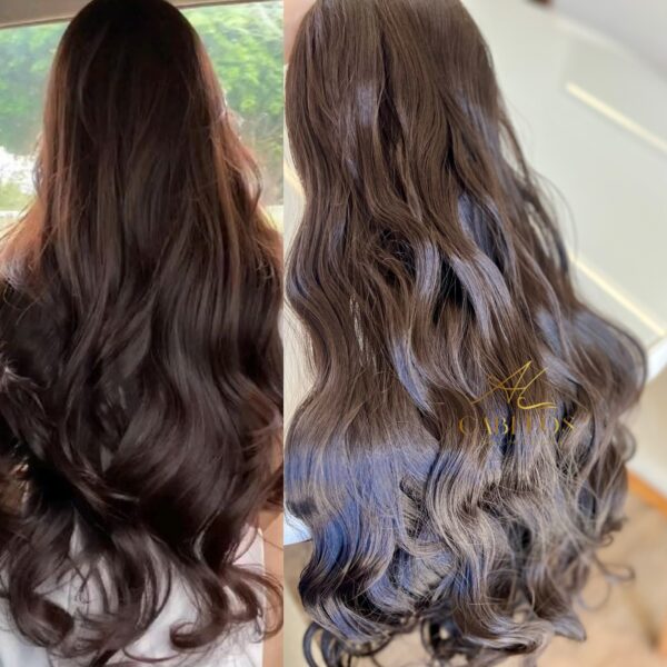 Mega Hair Tic-Tac Castanho Medio Ondulado Fibra Bio Luxo Prime. - Imagem 2