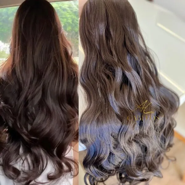 Mega Hair Tic-Tac Castanho Medio Ondulado Fibra Bio Luxo Prime. - Pç Tic-Tac 70cm-150g