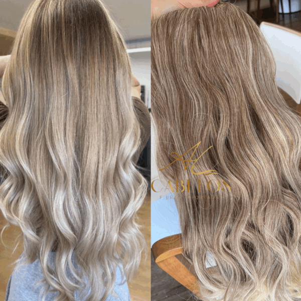 Mega Hair Tic-Tac Mesclado Pérola + Pontas Claras Ondulado Fibra Bio Luxo Prime. - Pç Tic-Tac 70cm-150g