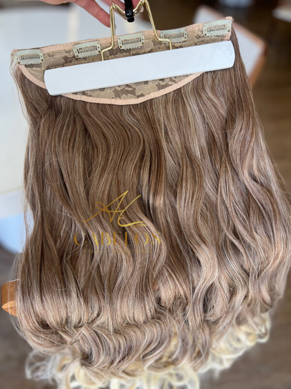 Mega Hair Tic-Tac Mesclado Pérola + Pontas Claras Ondulado Fibra Bio Luxo Prime. - Imagem 5