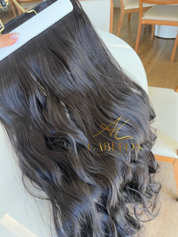 Mega Hair Tic-Tac Preto Ondulado Fibra Bio Luxo Prime. - Imagem 4