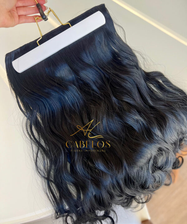 Mega Hair Tic-Tac Preto Ondulado Fibra Bio Luxo Prime. - Imagem 7