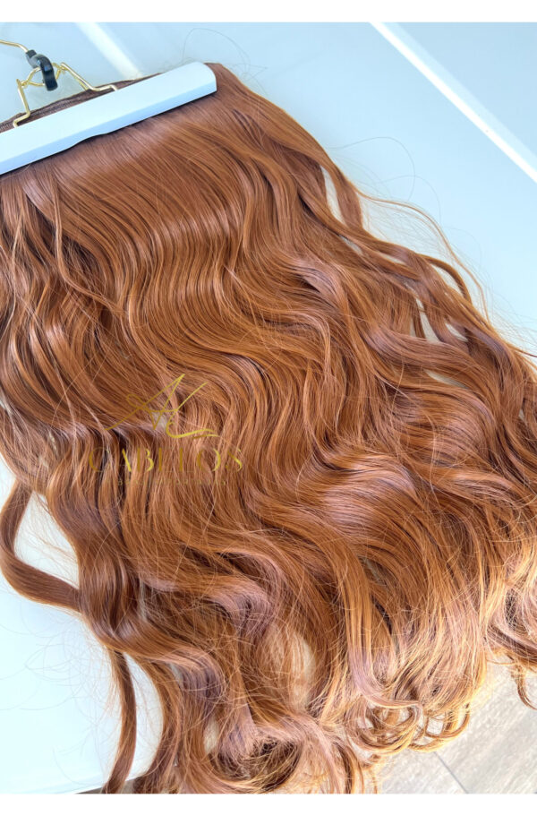 Mega Hair Tic-Tac Ruivo Cobreado Ondulado Fibra Bio Luxo Prime. - Imagem 2