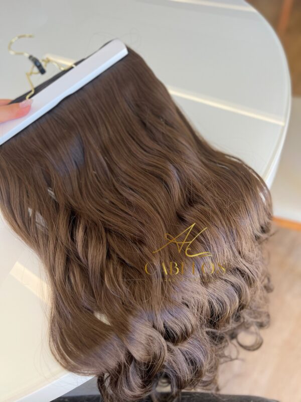 Mega Hair Tic-Tac Castanho Claro ONDULADO Fibra Bio Luxo Prime. - Imagem 3
