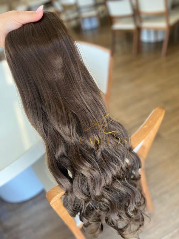 Mega Hair Tic-Tac Castanho Claro ONDULADO Fibra Bio Luxo Prime. - Imagem 4