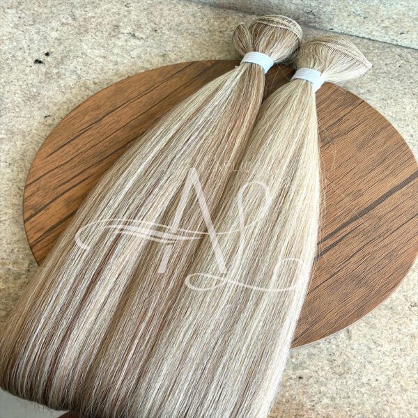Cabelo Telado/Tecido Mesclado Claro Liso Fibra Russa 80cm 200g - Imagem 4