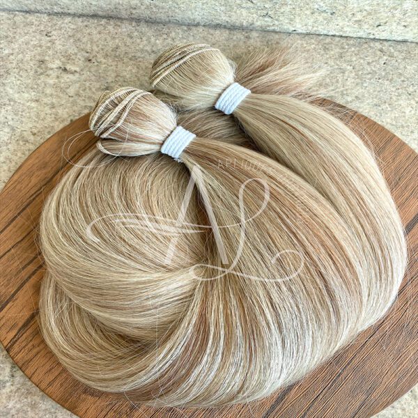 Cabelo Telado/Tecido Mesclado Claro Liso Fibra Russa 80cm 200g - Imagem 3
