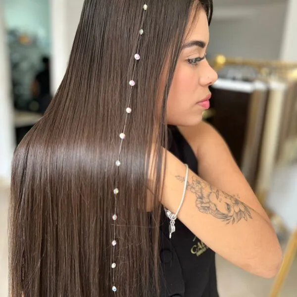 Fio de Cristal Removível com Tic Tac, Fio De Strass Cristal Para Cabelo Gringa