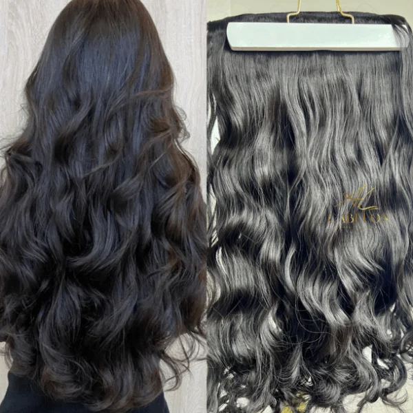 Mega Hair Tic-Tac Castanho Escuro Ondulado Fibra Bio Luxo Prime. - Pç Tic-Tac 70cm-150g