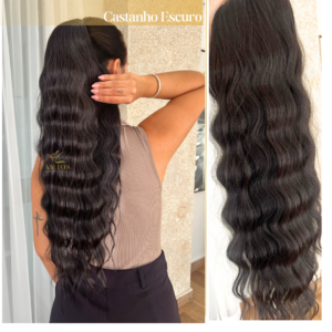 Rabo de Cavalo Wave Glam - Castanho Escuro