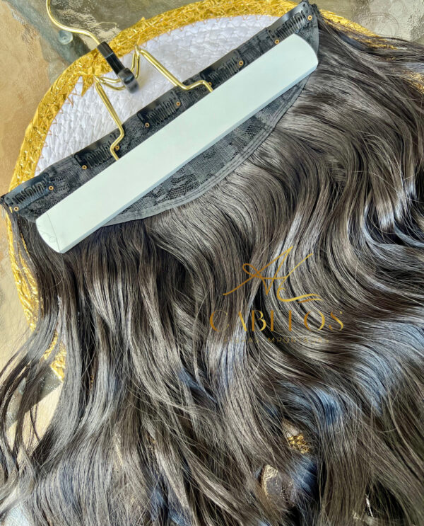 Mega Hair Tic-Tac Castanho Escuro Ondulado Fibra Bio Luxo Prime. - Imagem 6