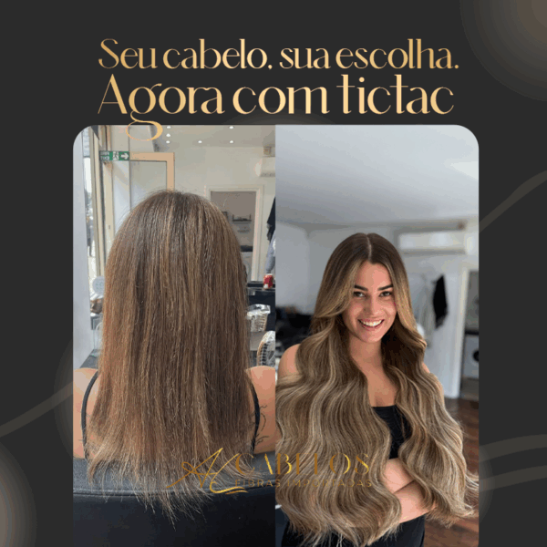 Mega Hair Tic-Tac + Fio Invisible Fibra Russa Suzan 50cm 120g Ondulado - Imagem 3