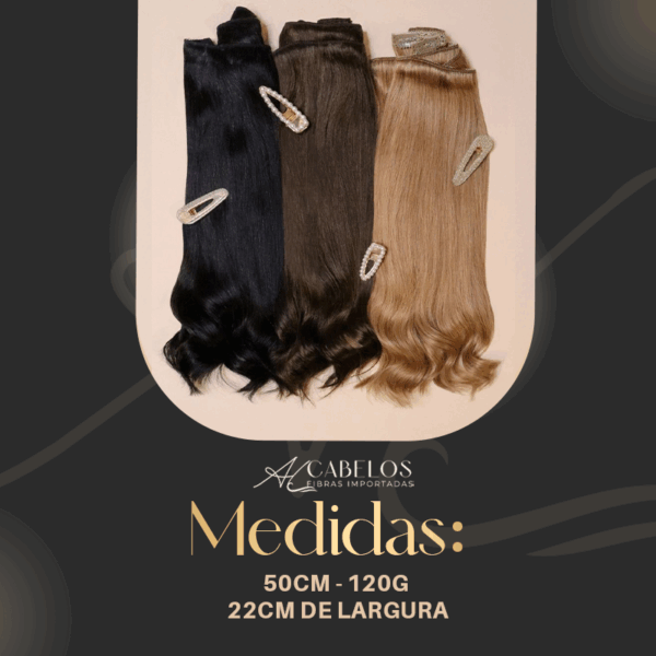 Mega Hair Tic-Tac + Fio Invisible Fibra Russa Suzan 50cm 120g Ondulado - Imagem 2