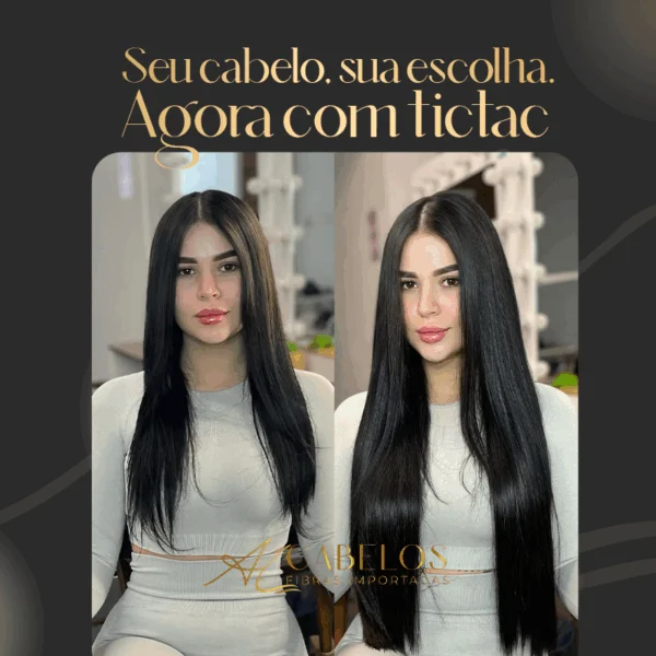 Mega Hair Tic-Tac + Fio Invisible Fibra Russa Cindy - Imagem 2