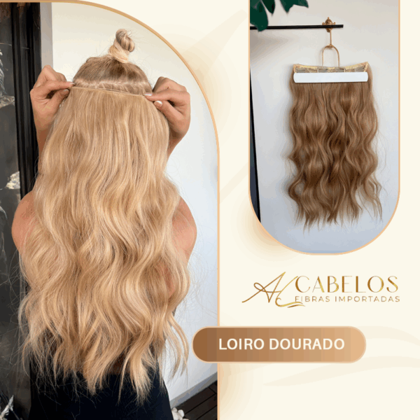 Mega Hair Tic-Tac + Fio Invisible Fibra Russa Suzan 50cm 120g Ondulado - Imagem 11