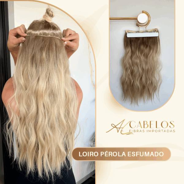 Mega Hair Tic-Tac + Fio Invisible Fibra Russa Suzan 50cm 120g Ondulado - Imagem 12