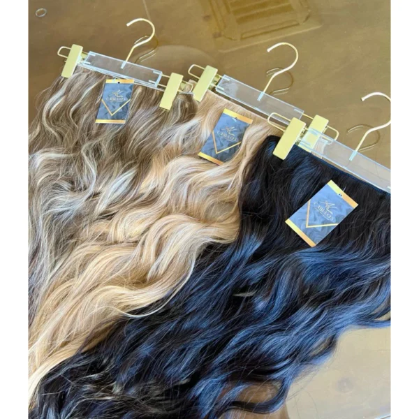Mega Hair Tic-Tac + Fio Invisible Fibra Russa Suzan 50cm 120g Ondulado - Imagem 4