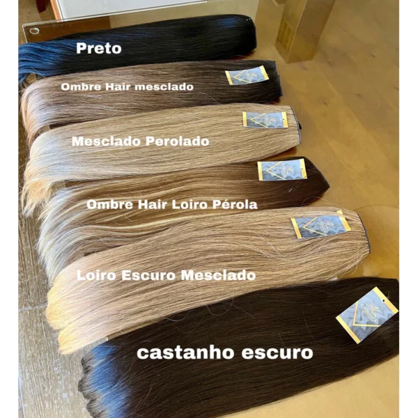 Mega Hair Tic-Tac + Fio Invisible Fibra Russa Cindy Liso - Imagem 3