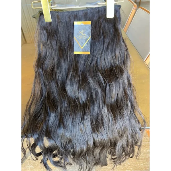 Mega Hair Tic-Tac + Fio Invisible Fibra Russa Suzan 50cm 120g Ondulado - Castanho Escuro Natural
