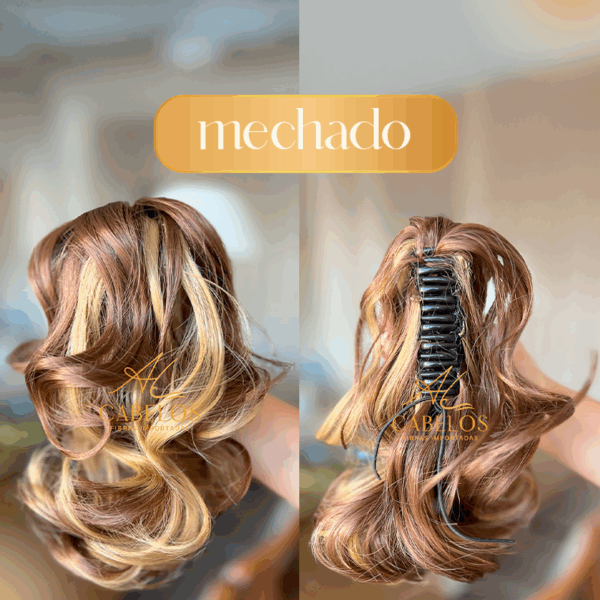 Aplique Rabo de Cavalo Ondulado Orgânico 25CM - Mechado