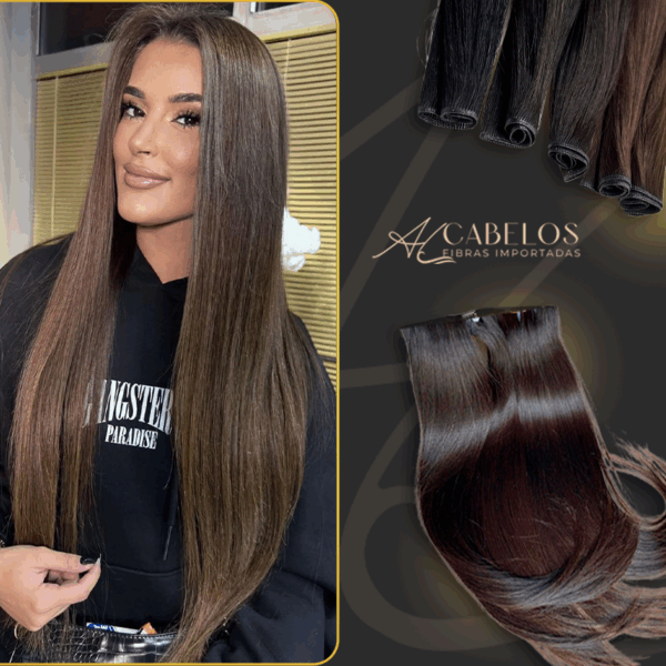 Cabelo Telado/Tecido Fibra Europeia Liso 75cm