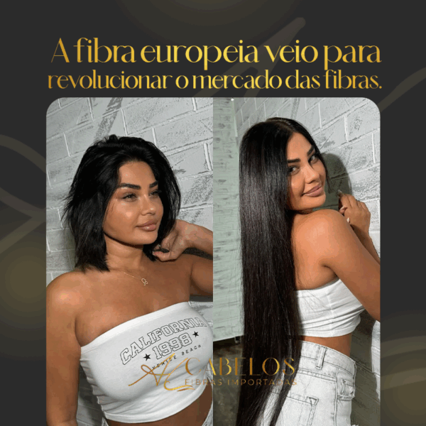 Cabelo Telado/Tecido Fibra Europeia Liso 75cm - Imagem 2