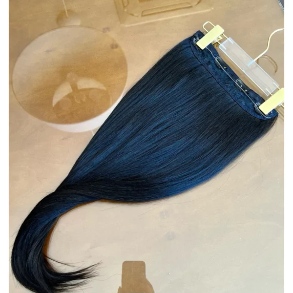 Mega Hair Tic-Tac + Fio Invisible Fibra Russa Cindy Liso - Preto Natural