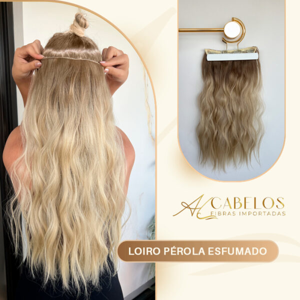 Mega Hair Tic-Tac + Fio Invisible Fibra Russa Suzan 50cm 120g Ondulado - Imagem 16