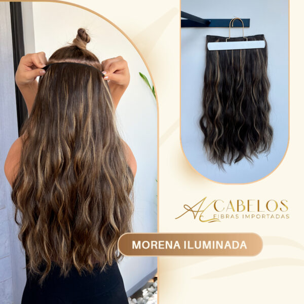 Mega Hair Tic-Tac + Fio Invisible Fibra Russa Suzan 50cm 120g Ondulado - Imagem 13