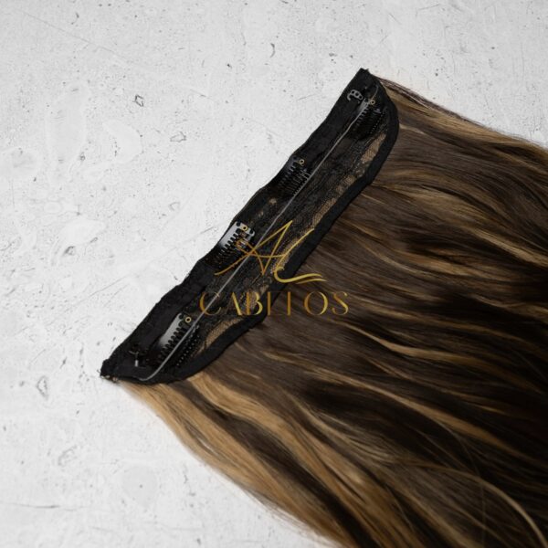 Mega Hair Tic-Tac + Fio Invisible Fibra Russa Suzan 50cm 120g- Morena Iluminada - Imagem 8