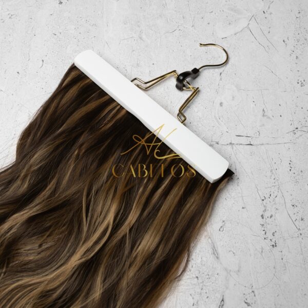Mega Hair Tic-Tac + Fio Invisible Fibra Russa Suzan 50cm 120g- Morena Iluminada - Imagem 7
